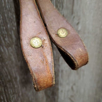Hvy Harness Leather Headstall, rivets *gc, NO throat, scraped edges, stains, rubs, scrapes, dirt
