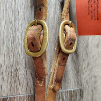 Hvy Harness Leather Headstall, rivets *gc, NO throat, scraped edges, stains, rubs, scrapes, dirt