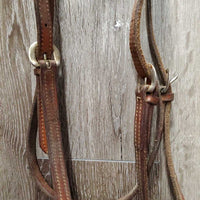 Double Leather Headstall, rivets *gc, v.dirty, residue, scraped edges, gunk
