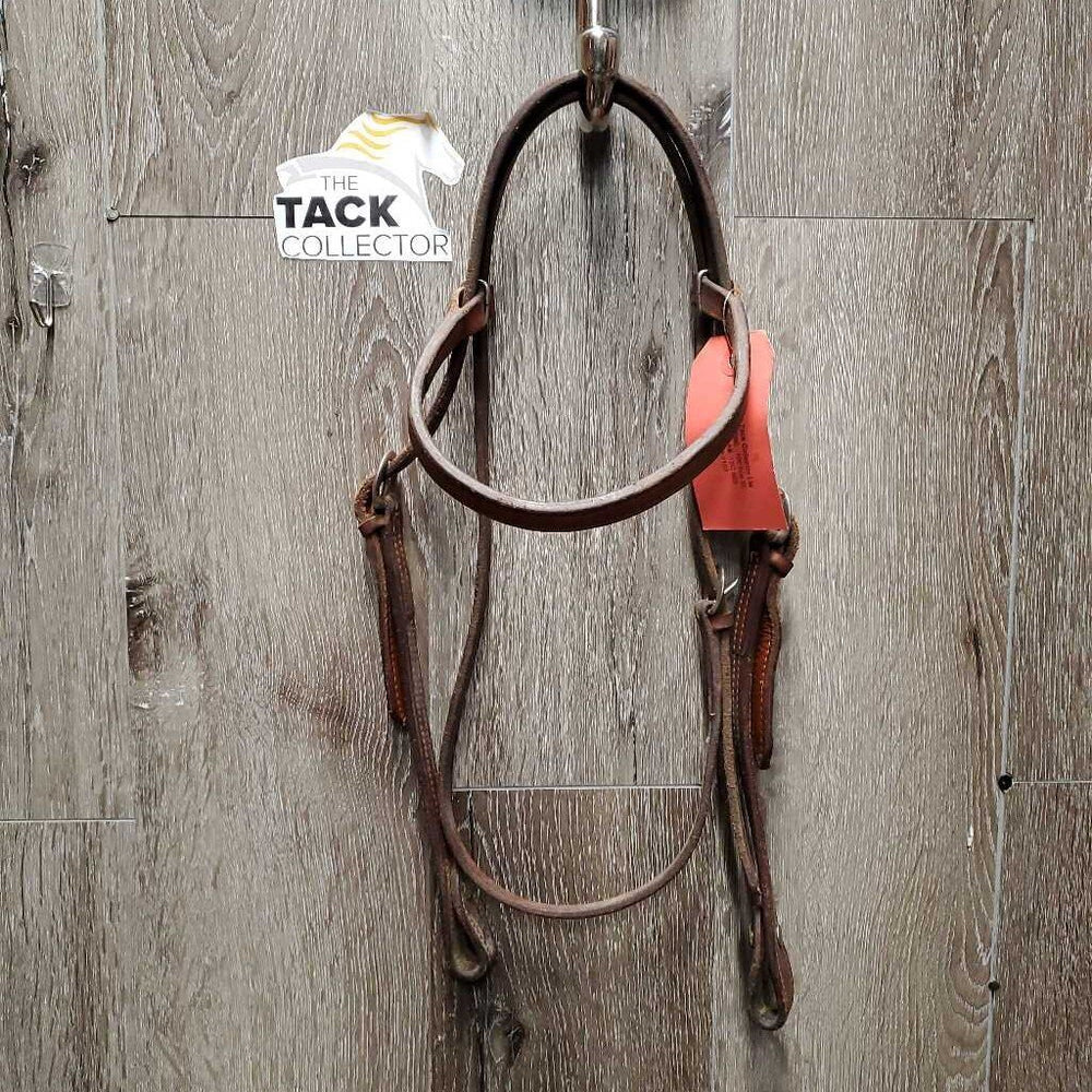 Double Leather Headstall, rivets *gc, v.dirty, residue, scraped edges, gunk