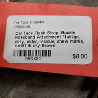 Flash Strap, Buckle Noseband Attachment *fair/gc, dirty, older, residue, chew marks, v.stiff & dry

