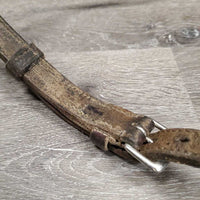 Thick Western Cavesson Noseband *fair/gc, v.dirty, v.tight keepers, scrapes, faded, rubs, scraped edges, residue

