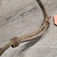 Thick Western Cavesson Noseband *fair/gc, v.dirty, v.tight keepers, scrapes, faded, rubs, scraped edges, residue
