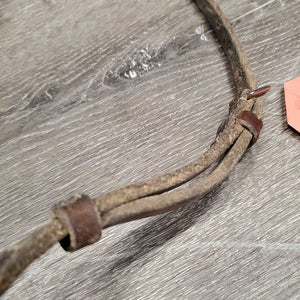 Thick Western Cavesson Noseband *fair/gc, v.dirty, v.tight keepers, scrapes, faded, rubs, scraped edges, residue