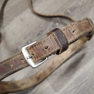 Thick Western Cavesson Noseband *fair/gc, v.dirty, v.tight keepers, scrapes, faded, rubs, scraped edges, residue