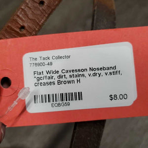 Flat Wide Cavesson Noseband *gc/fair, dirt, stains, v.dry, v.stiff, creases