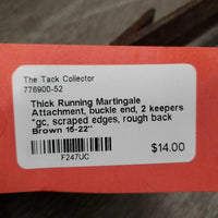 Thick Running Martingale Attachment, buckle end, 2 keepers *gc, scraped edges, rough back
