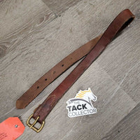 Soft Thick Flat Leather Breastcollar? Strap, Brass Buckle *cut keepers, gc, clean, rubs, stains, scratches