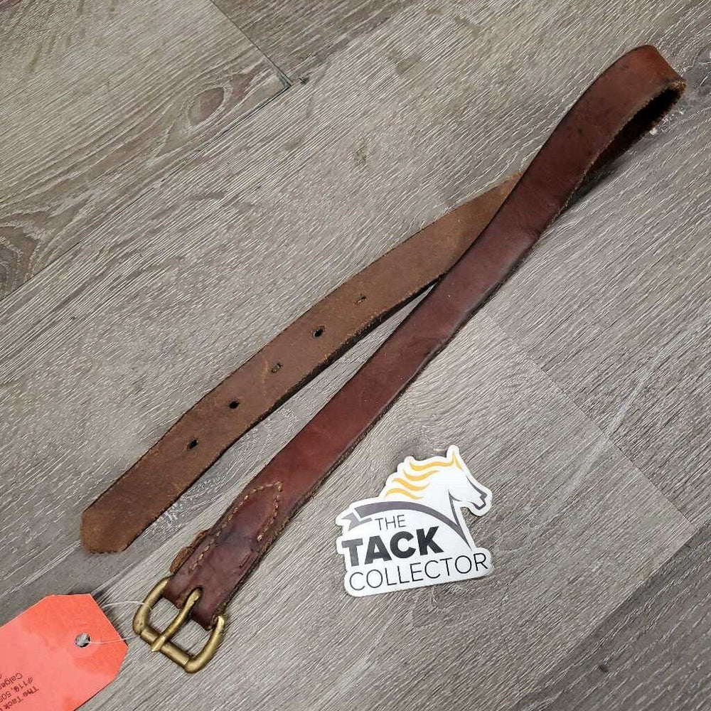 Soft Thick Flat Leather Breastcollar? Strap, Brass Buckle *cut keepers, gc, clean, rubs, stains, scratches