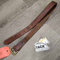 Soft Thick Flat Leather Breastcollar? Strap, Brass Buckle *cut keepers, gc, clean, rubs, stains, scratches
