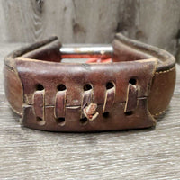 1 ONLY Leather Wrapped Western Stirrup, engraved silver *gc, dirt, stains, scratches, rubs, rust
