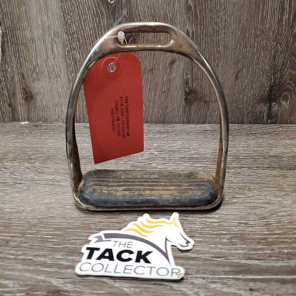 1 ONLY Stirrup Iron, Rubber Grip *fair, dirty, v.rusty
