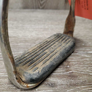 1 ONLY Stirrup Iron, Rubber Grip *fair, dirty, v.rusty