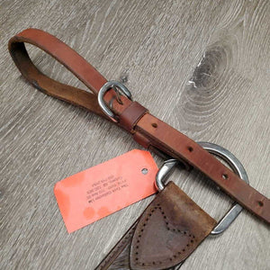 2.75" Tooled Leather Western Breastcollar, snap *xc/vgc, v.mnr dirt, rubs & film