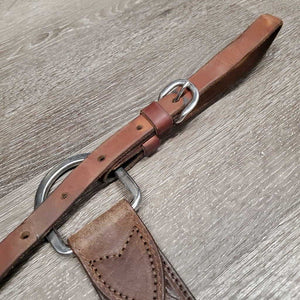 2.75" Tooled Leather Western Breastcollar, snap *xc/vgc, v.mnr dirt, rubs & film