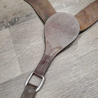 2.75" Tooled Leather Western Breastcollar, snap *xc/vgc, v.mnr dirt, rubs & film
