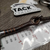 SS Thin Smooth Sweet Iron Argentine Western Bit *gc/fair, scuffs, dirt, rusty, rubs
