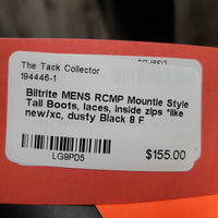 MENS RCMP Mountie Style Tall Boots, laces, inside zips *like new/xc, dusty
