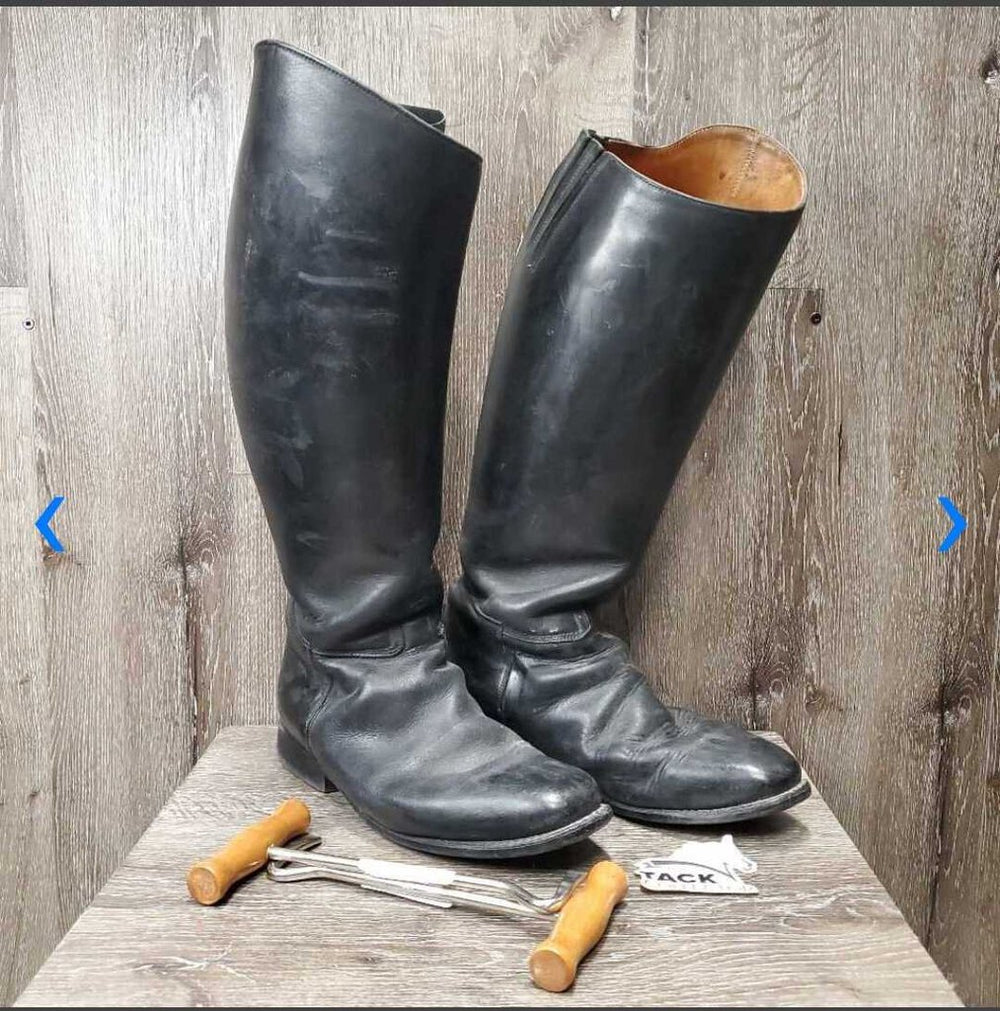 MENS Dress Boots, Pull On, Pr Boot Pulls *gc, older, mnr stretched els, folded/creased