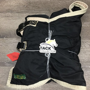 Hvy Nylon Stable Sheet, embroidery "Unexpected" 2 legs *vgc, mnr hair, dirt, pills, snags, threads, frays, rubs
