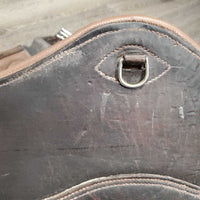 Lg Belly Girth, 2x els, center d ring *gc/fair, clean, faded, stains, rubs, residue, hairy seams, older
