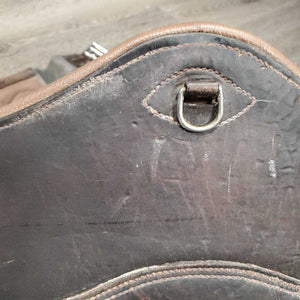 Lg Belly Girth, 2x els, center d ring *gc/fair, clean, faded, stains, rubs, residue, hairy seams, older