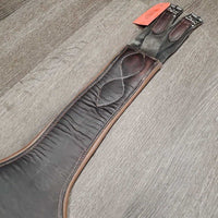 Lg Belly Girth, 2x els, center d ring *gc/fair, clean, faded, stains, rubs, residue, hairy seams, older
