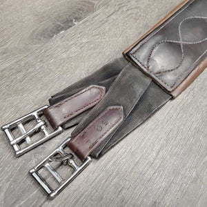 Lg Belly Girth, 2x els, center d ring *gc/fair, clean, faded, stains, rubs, residue, hairy seams, older