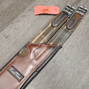 Lg Belly Girth, 2x els, center d ring & strap *gc/fair, scratches, rubs, scrapes, stretched strap, peeled d ring, clean, hairy seams