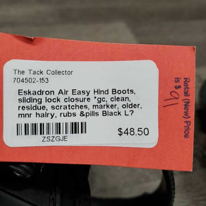 Hind Boots, sliding lock closure *gc, clean, residue, scratches, marker, older, mnr hairy, rubs &pills
