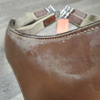 Lg Belly Girth, 2x els, D Ring, Strap *fair, v.stiff, cracks, dirt, stains, film, scrapes
