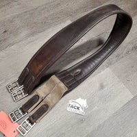 Narrow LKeather Girth, 1x els *gc, dirty, rubs, faded, rust, older
