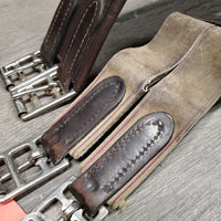 Narrow LKeather Girth, 1x els *gc, dirty, rubs, faded, rust, older
