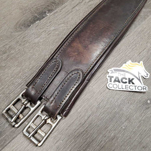 Narrow LKeather Girth, 1x els *gc, dirty, rubs, faded, rust, older