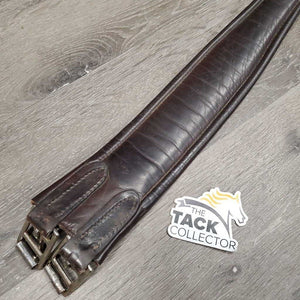 Narrow LKeather Girth, 1x els *gc, dirty, rubs, faded, rust, older