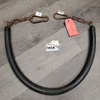 Rubber Stall Guard, 2 xlg Caribiners *gc, v.rusty, dirt, stains, cracked end
