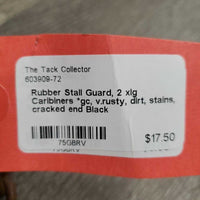 Rubber Stall Guard, 2 xlg Caribiners *gc, v.rusty, dirt, stains, cracked end
