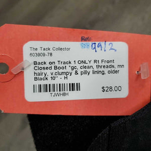 1 ONLY Rt Front Closed Boot *gc, clean, threads, mnr hairy, v.clumpy & pilly lining, older