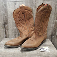 Prospector Pointy Toe Suede Cowgirl Boots *vgc, mnr dirt, scuffs, rubs, sm piping cracks PROCEEDS DONATED
