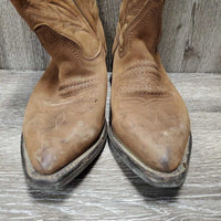 Prospector Pointy Toe Suede Cowgirl Boots *vgc, mnr dirt, scuffs, rubs, sm piping cracks PROCEEDS DONATED
