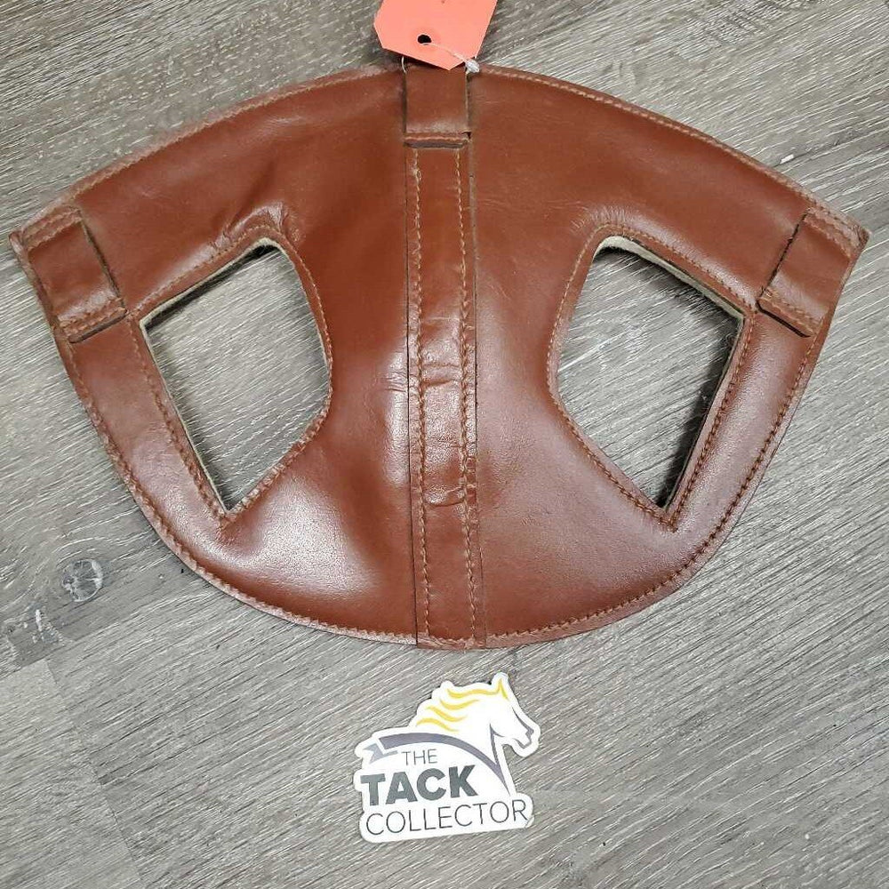 Leather -Felt Poll Guard Head Bumper *vgc, mnr hair, dirt, stain, older, puckers