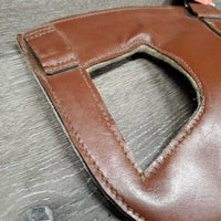 Leather -Felt Poll Guard Head Bumper *vgc, mnr hair, dirt, stain, older, puckers

