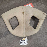 Leather -Felt Poll Guard Head Bumper *vgc, mnr hair, dirt, stain, older, puckers