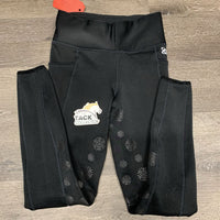 Hvy Fleece Full Sticky Seat Breeches, Pull On *vgc/xc, mnr hair & pilly
