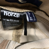 Full Sticky Seat Breeches, High Waist *gc, faded, discolroed seat & legs, older, mnr stains
