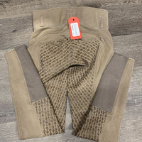 Full Sticky Seat Breeches, High Waist *gc, faded, discolroed seat & legs, older, mnr stains
