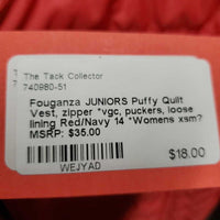 JUNIORS Puffy Quilt Vest, zipper *vgc, puckers, loose lining
