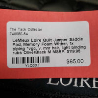 Loire Quilt Jumper Saddle Pad, Memory Foam Wither, 1x piping *vgc, v. mnr hair, light binding rubs
