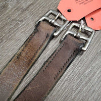 Pr Thick Wide Stirrup Leathers *vgc/gc, older, rubs, bent, twist, scrapes
