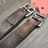 Pr Thick Wide Stirrup Leathers *vgc/gc, older, rubs, bent, twist, scrapes
